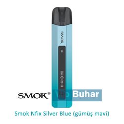 smok nfix pro silver blue, gümüş mavi renk